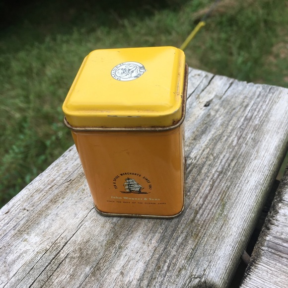 VTG ORANGE PEKOE TEA TIN YELLOW ORANGE - Picture 8 of 10